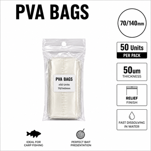 Sacs PVA 70x140mm 50 unités, dissolution rapide, solubles dans l'eau, appâts pour la pêche au fond de la rivière, sans résidus, 30-60 accessoires de pêche - Product Image 1