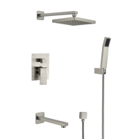Mitigeur thermostatique chromé pour salle de bains, ensemble de robinets de bain et de douche de pluie, noir mat