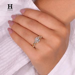 Luxury Pear Cut Lab Grown Diamond Engagement <b>Ring</b> <b>Set</b> 14K Yellow <b>Gold</b> Curved Vine Cluster Bridal Stack - Product Image 6