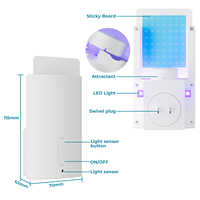 Piège à insectes UV multifonctionnel avec lumières d'attraction tricolores, conception de boîte à appâts et plaque de capture adhésive puissante