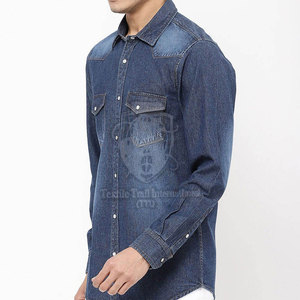 บริการ OEM เสื้อเชิ้ตยีนส์แขนยาวคุณภาพสูงสำหรับผู้ชาย / ผลิตเสื้อเชิ้ตยีนส์ผู้ชายแบบสั่งทำพิเศษ ทรงพอดีตัว สวมใส่สบาย - Product Image 4