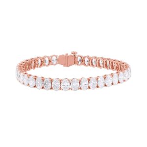 Bracelet tennis serti d'un diamant ovale sur une seule ligne - Product Image 4