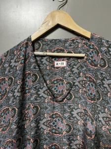 Caftán de seda con patrón Floral elegante informal para mujer de la mejor calidad, largo cuello en V, longitud Midi, vestido Maxi holgado, transpirable, Natural - Product Image 2