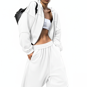 Conjunto Deportivo Premium de Dos Piezas para Mujer, con Capucha, 100% Algodón, para Invierno, Cómodo, para Gimnasio o Estilo Casual Urbano - Product Image 2