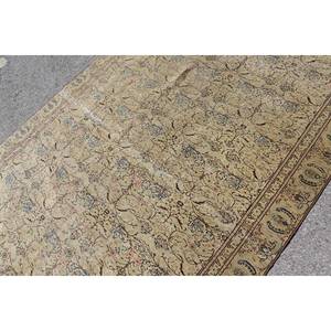Tapis Turc Vintage Classique Beige 5.9 X 9.3ft Fait à la Main Patchwork Design Laine Viscose Matériau Latex Support pour Salon - Product Image 5