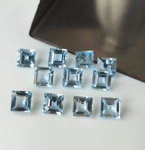 Topacio Azul Cielo Natural de Calidad AAA, Corte Cuadrado Facetado de 5x5 mm, Gema Suelta para Fabricación de Joyas, Venta al por Mayor - Product Image 2