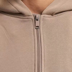 Vente en gros de sweats à capuche zippés pour hommes, style streetwear, à épaules tombantes, en molleton de coton pour l'automne, prix abordable, avec logo personnalisé, fournisseur - Product Image 6