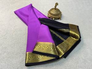 Sarees en soie Mysore Pure Crepe de créateur pour les occasions de fête - Product Image 2