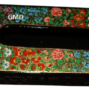 Cajas Mache de pañuelos de papel hechas a mano elegantes con múltiples pinturas de flores decoración del hogar - Product Image 1