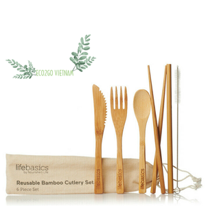 Ensemble de couverts de voyage à poignée en bambou biodégradable et naturel/ensemble de couverts en bambou de haute qualité et à bas prix au Vietnam - Product Image 3