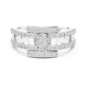 Bague en or blanc 14 carats avec diamant rond cultivé en laboratoire pour un usage quotidien, pour femmes |   Nouveau diamant cultivé 0,64 carat certifié IGI Luxe - Product Image 1