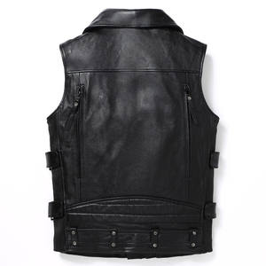 Último diseño Chaleco de cuero al aire libre ropa casual transpirable de alta calidad Chaleco de cuero de estilo personalizado para los hombres - Product Image 2