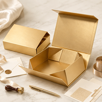 Boîte cadeau magnétique de luxe écologique en or rose métallisé avec logo personnalisé en feuille d'or, emballage rigide pour coffrets cadeaux de fêtes