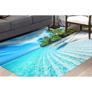 Tapis imprimé Océan Tropical - Décoration côtière pour salons et couloirs, tapis doux non tissé - Product Image 1