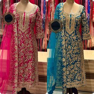 Nuevo diseñador estilo indio bordado pesado trabajo Lehenga Gharara Sharara trajes de césped paquistaní para damas ropa de fiesta Wit precio bajo - Product Image 2