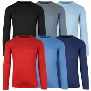 Camiseta de Manga Larga para Hombre, Corte Ajustado, Tejido Sólido, Casual, Absorbente de Humedad, Cuello Redondo, Sin Etiqueta, 100% Poliéster, 150g - Product Image 1