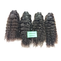 Venta al por mayor 100% Color Natural Raw Extensiones de Cabello Humano Indio Paquetes Rizados para Mujeres Negras Estilos de Cabello Humano