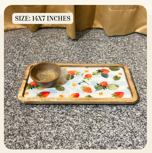 Elegante Bandeja Rectangular de Madera Resistente HANDICRAFTS INN con Impresión Digital para Fiestas, Aperitivos y Decoración del Hogar - Product Image 2