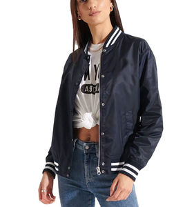 Veste universitaire pour femmes Veste de baseball courte à manches longues Épaule tombante Vestes universitaires Letterman personnalisées - Product Image 1