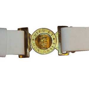 Ceinture en cuir véritable 4,5 cm de large, solide pour homme, taille personnalisée pour homme, matière en cuir de vache, ceinture en cuir blanc pour parade - Product Image 1