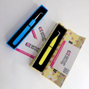 Pince à cils GETUP BROSONS IMPEX 90 degrés en acier inoxydable, pointe argentée 90 degrés, anti-magnétique, anti-statique, prise en main parfaite - Product Image 5