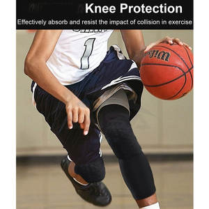 Rodilleras de Baloncesto, Paquete de 2, Diseño de Panal, Anticolisión, Mangas de Compresión para Piernas, Rodilleras Deportivas para Lucha Libre y Fútbol - Product Image 2