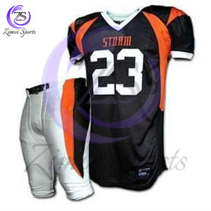 Impression personnalisée pour les noms des équipes, les numéros, les logos, ajustement confortable pour un jeu intense, uniforme de football américain par Zimvi Sports - Product Image 1