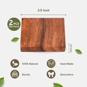 Wholesale Eco-Friendly <b>Square</b> <b>Wooden</b> Coaster Classic Design Customizable ILAHI's Brand Tabletop Protective Accessory Home Hotel - Product Image 2