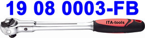 Manivela giratoria de 72 dientes con cabezal redondo y liberación rápida, vástago plano con agarre 2K - Product Image 4