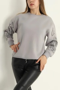 Sudadera de mujer con logotipo personalizado por sublimación de último estilo en diferentes estilos sudaderas de algodón personalizadas sin capucha - Product Image 5