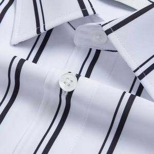 Camisa de Vestir a Rayas de Verano para Hombre Aristino, Cuello Mao, Bordada, Antiarrugas, Transpirable, ALS1860Z, Precio de Mayoreo - Product Image 4