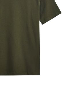 Camiseta de Algodón Verde Oliva para Hombre, Suave, Transpirable, Cuello Redondo, Manga Corta, Informal, Lisa, Duradera, Cómoda para Uso Diario - Product Image 6