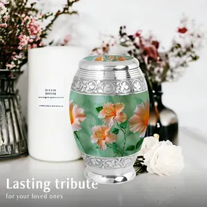 Urne funéraire en forme de fleur d'hibiscus pour cendres, avec sac à cordon - Product Image 3