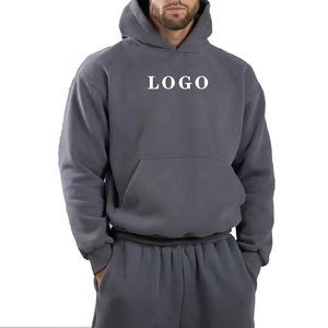 Sweats à capuche en éponge française surdimensionnés en coton personnalisé 3D Fabricant de sweat à capuche épais Sweat à capuche court baggy - Product Image 1