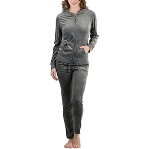 ชุดวอร์มผ้าฟลีซของผู้หญิงชุดวอร์ม2ชิ้นสำหรับฤดูหนาวชุดวอร์มสำหรับผู้หญิงชุดกีฬาผ้ากำมะหยี่สีพื้นมีสไตล์ออกแบบได้ตามที่ต้องการ - Product Image 1