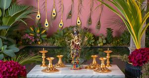 Grand Radha Lord Krishna Idol God Murti Home Decor Outdoor Thanksgiving Puja Room Diwali Cadeaux pour les parents Sculptures de 29 pouces - Product Image 5