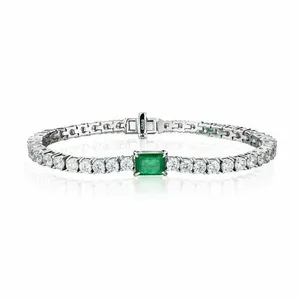 925 <b>Silver</b> 6.50 Ct Round Brilliant Cut Moissanite Luxury Unisex Tennis <b>Bracelet</b> - Product Image 3