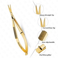 Bahasa Pro Ciseaux à cils avec logo personnalisé au plasma noir Ciseaux à ressort pour sourcils et micro ciseaux professionnels pour couper les ongles des cuticules