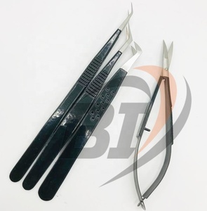 Pinzas profesionales para extensión de pestañas de acero inoxidable, agarre fuerte, Punta puntiaguda sostenible, Color negro, uso de belleza privado - Product Image 5