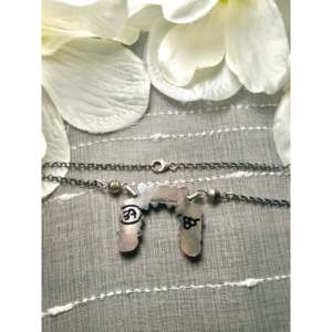 Jacqueline Geometric Multi-Bezel Set Stone <b>Necklace</b> Silver & Sterling Silver - Product Image 2