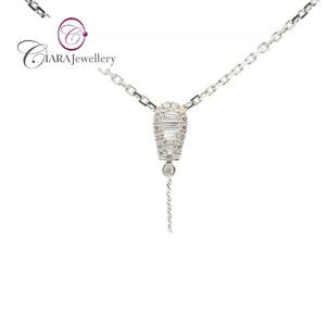 TRENDY 18K AU750 SOILD WHITE GOLD COLGANTE DE PERLA DE DIAMANTE NATURAL REAL - Product Image 1