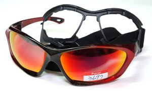 Gafas de sol deportivas polarizadas con marco de PC rojo - Product Image 3