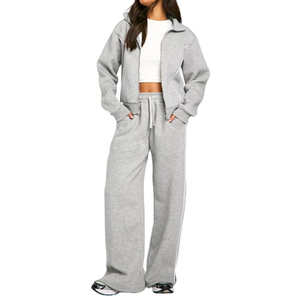 Conjunto Deportivo de Dos Piezas para Mujer, Otoño 2026, Hecho a Medida, Ecológico, Color Sólido, Cuello Redondo, Manga Larga y Pantalones - Product Image 2