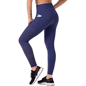 Mallas sin costuras de cintura alta para mujer de color personalizado de alta calidad, servicio OEM de fábrica de tela de punto informal - Product Image 4