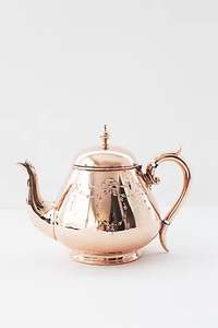 Bouilloire à thé turque en acier inoxydable avec poignée en bois, forme ronde, design moderne et écologique - Product Image 6