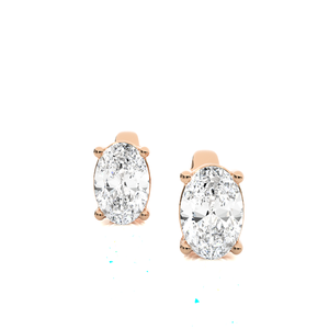 Oval Cut Diamond Earring <b>Tops</b> in 18K <b>Gold</b>-1 Carat Engagement Jewelry by ATYANTA JEWELS - Product Image 1
