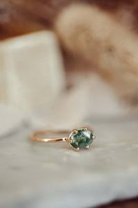 Anillos de joyería fina de oro sólido de 14K hechos a mano, venta al por mayor, anillo de bisel de diamante de ágata musgo, fabricante de joyería hecha a mano de oro sólido - Product Image 3