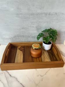 Bandeja de servicio de madera rústica de diseño moderno personalizado plato de comida de desayuno duradero para servir herramientas o servidores de fiesta - Product Image 4