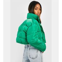 Veste matelassée courte à col mandarin en coton 100% de haute qualité avec logo personnalisé pour femmes, vente en gros de manteaux pour femmes