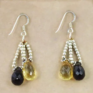925 Sterling Silver Gemstone Drop Earrings Women's Daily Wear Fashion <b>Accessory</b> - Product Image 2
